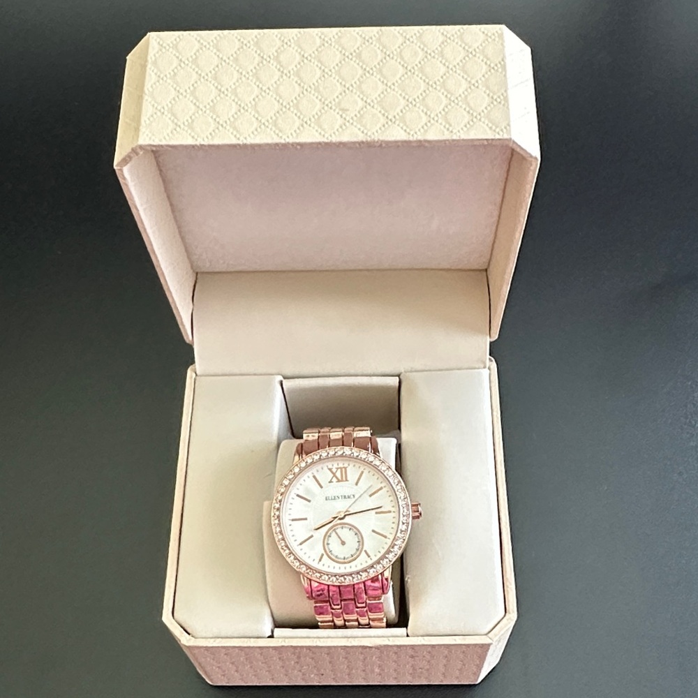 Ellen Tracy Rose Gold Women's Watch
